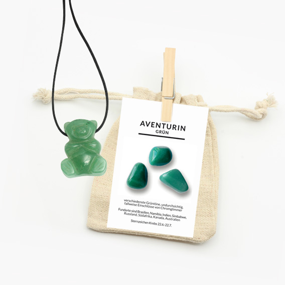 Bär Anhänger aus Aventurin grün – Bild 2