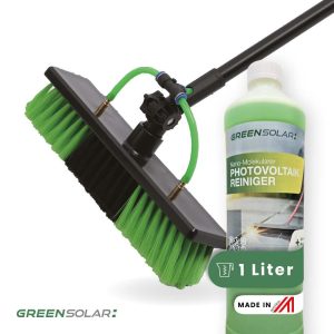 Waschbürste mit Teleskopstab 4,6m inkl. Nano-Molekularer Photovoltaikreiniger 1 lt. – 5% Verdünnung