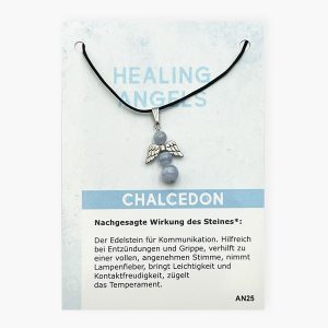 Healing Angels Chalcedon blau Glücksengel Anhänger auf großer Karte
