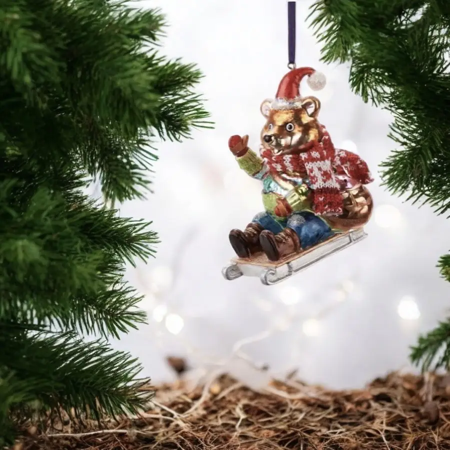 Weihnachtsbaumschmuck Bär MIT SCHLITTEN GiftCompany H 11 cm – Bild 2