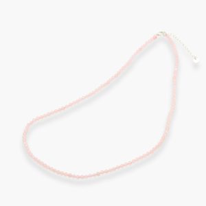 Kugelkette facettiert aus Rosenquarz mit Silberverschluss