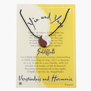 Goldfluss Rot Yin Yang Anhänger gebohrt auf großer Karte für alle Sternzeichen