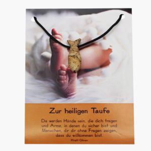 „Zur heiligen Taufe“ Landschaftsjaspis Fisch Anhänger gebohrt auf großer Karte