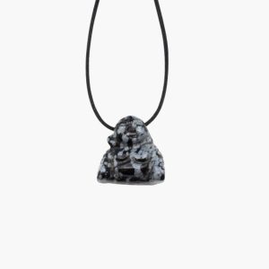 Buddha Anhänger aus Schneeflockenobsidian