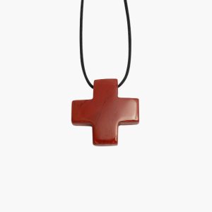 Gleichschenkliges Kreuz aus Jaspis rot