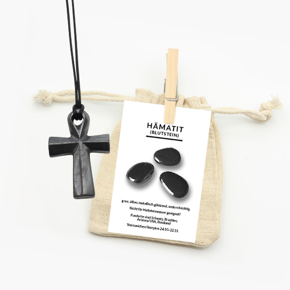 Ankh Lebenskreuz Anhänger aus Hämatit – Bild 2