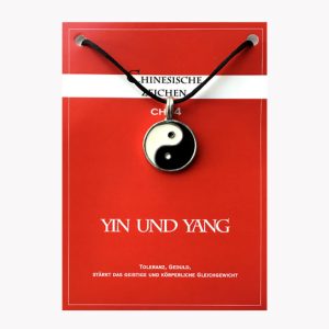 Anhänger Yin Yang – Chinesische Sternzeichen aus Zinn auf großer Karte