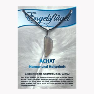Achat Engelsflügel Anhänger auf großer Karte – für Sternzeichen Jungfrau