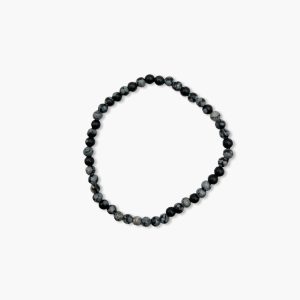 Schneeflockenobsidian Kugelarmband „Leichtigkeit“ 4mm