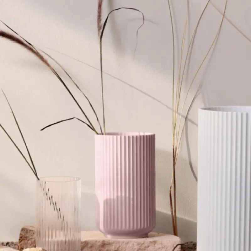 Lyngby Vase Porzellan rosa H 25 cm – Bild 2