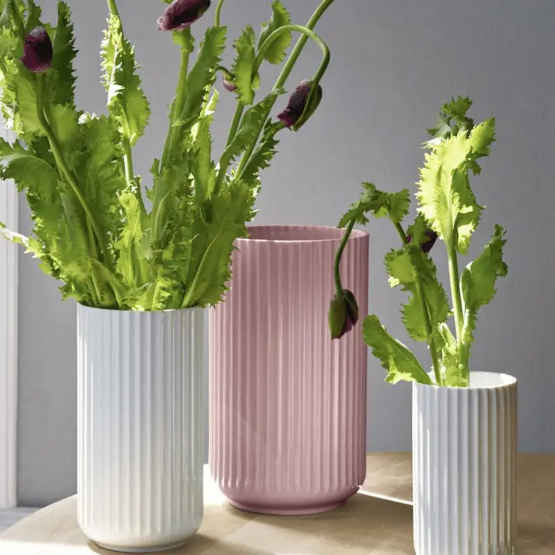 Lyngby Vase Porzellan rosa H 25 cm – Bild 5
