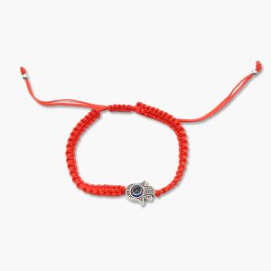 Geknüpftes Armband rot mit Fatimas Hand