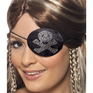 Augenklappe Pirat mit Diamanten-Motiv