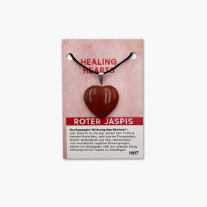 Healing Hearts Herz Anhänger Roter Jaspis auf kleiner Karte