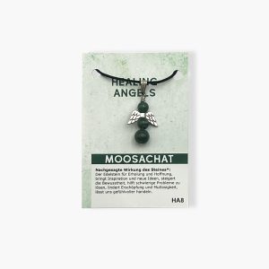 Healing Angels Moosachat Glücksengel Anhänger auf kleiner Karte