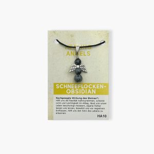 Healing Angels Schneeflockenobsidian Glücksengel Anhänger auf kleiner Karte