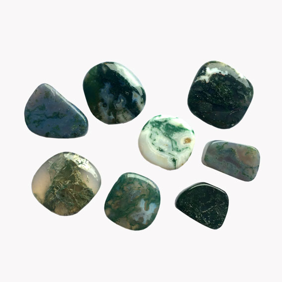 Moosachat Taschenstein – Dein Glücksstein für den Steinbock auf kleiner Karte – Bild 3