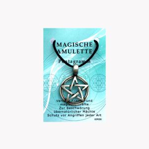 Magische Amulette aus Zinn Pentagram auf kleiner Karte