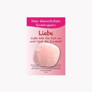 Taschenstein „Liebe“ Rosenquarz auf kleiner Karte