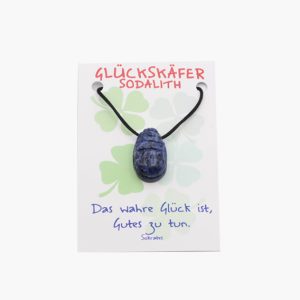 Sodalith Skarabäus Anhänger Glückskäfer auf kleiner Karte