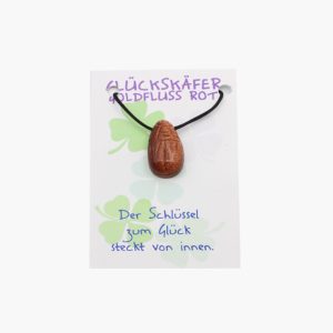 Goldfluss Rot Skarabäus Anhänger Glückskäfer auf kleiner Karte