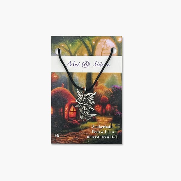 „Mut & Stärke“ Feen und Elfen Anhänger auf kleiner Karte