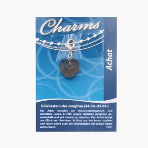 Charm Herz Anhänger Achat auf kleiner Karte