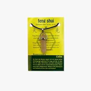 Feng Shui Anhänger aus Rosenquarz auf kleiner Karte