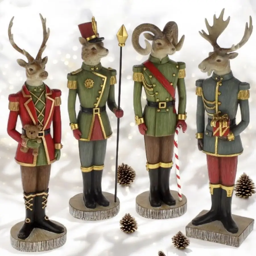 Weihnachtsfigur HIRSCH MIT BÄR Werner Voß Höhe 37 cm – Bild 3