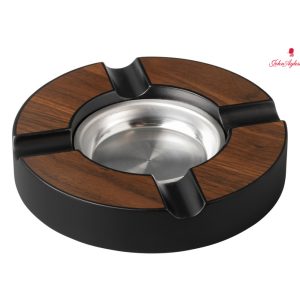 Zigarrenascher rund Walnut Finish matt mit 4 Ablagen