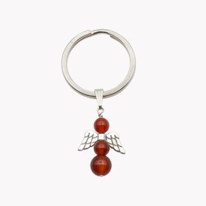 Glücksengel Schlüsselanhänger aus Roter Achat
