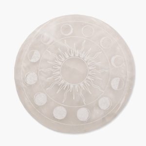 Selenit Ladeplatte mit Mondphasen Gravur