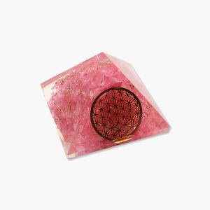 Orgonit Pyramide Blume des Lebens Rosenquarz klein