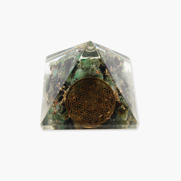 Orgonit Pyramide Blume des Lebens Smaragd klein – Bild 2