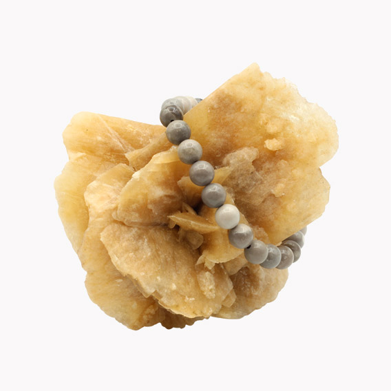 Picassojaspis grau Kugelarmband 8mm – Bild 2