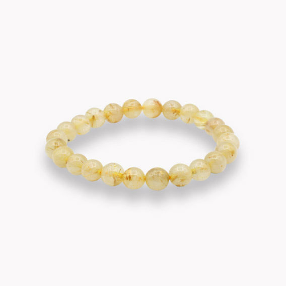 Rutilquarz Kugelarmband 8mm
