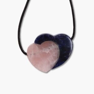 Doppelherzen Anhänger Rosenquarz & Sodalith