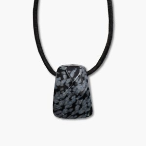 Facetten-Anhänger aus Schneeflockenobsidian