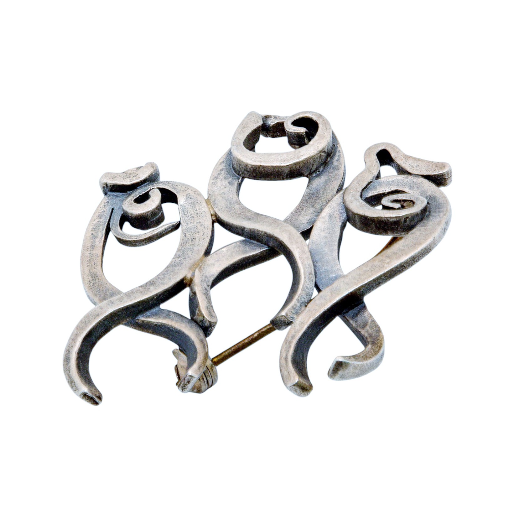 Jugendstil Brosche aus 925er Silber – Handgearbeitetes Unikat – Bild 2