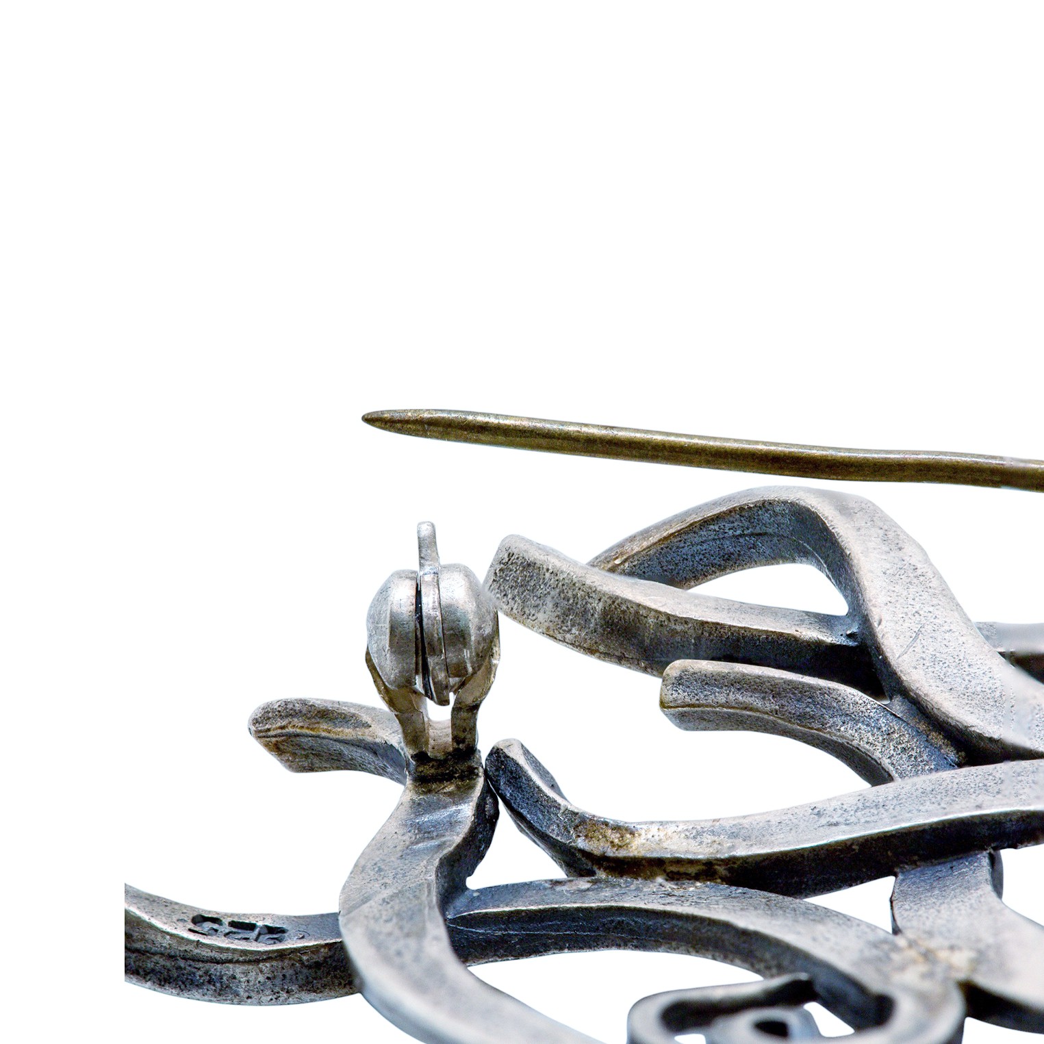 Jugendstil Brosche aus 925er Silber – Handgearbeitetes Unikat – Bild 3