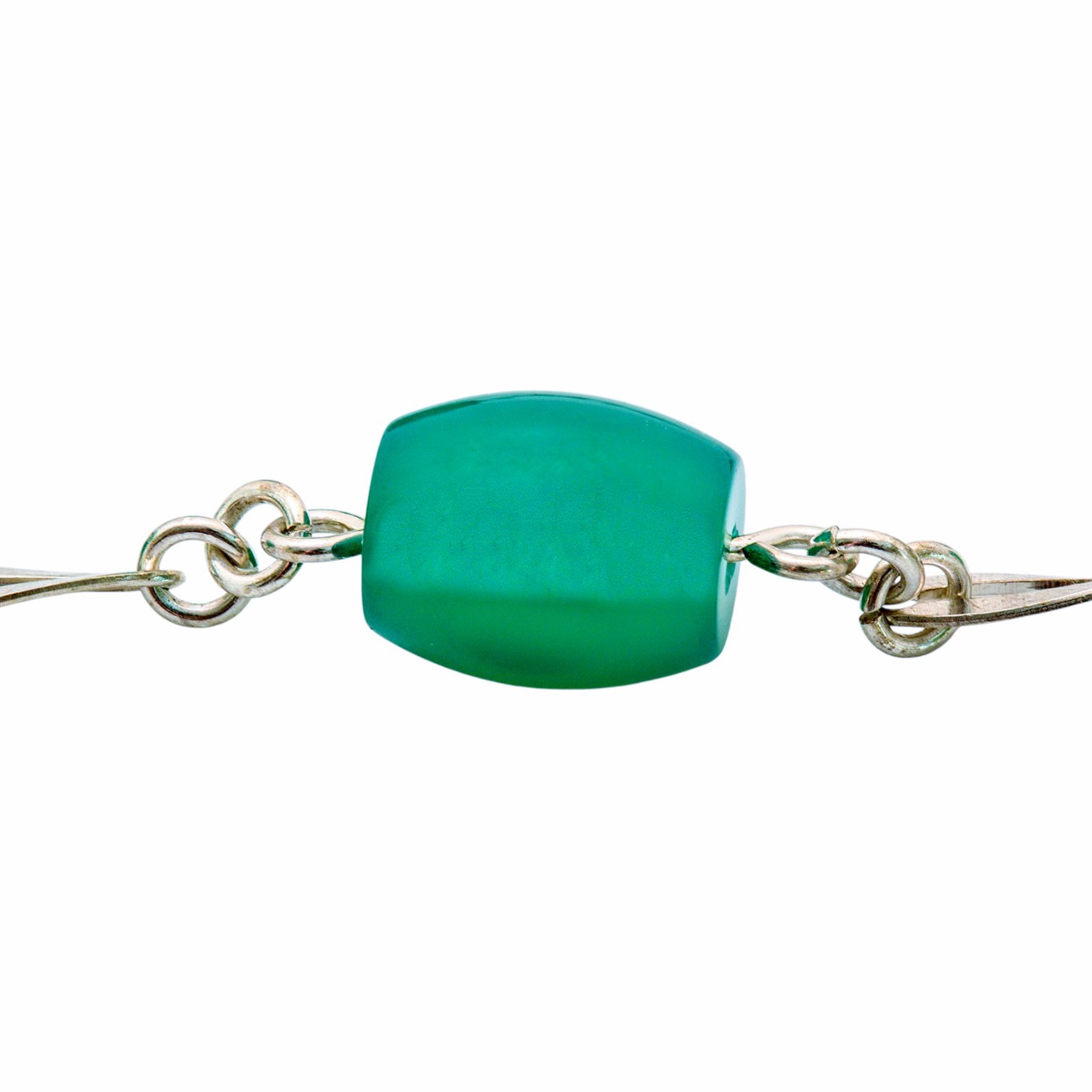 Chrysopras Gliederarmband Silberarmband 835 Silber – Bild 2