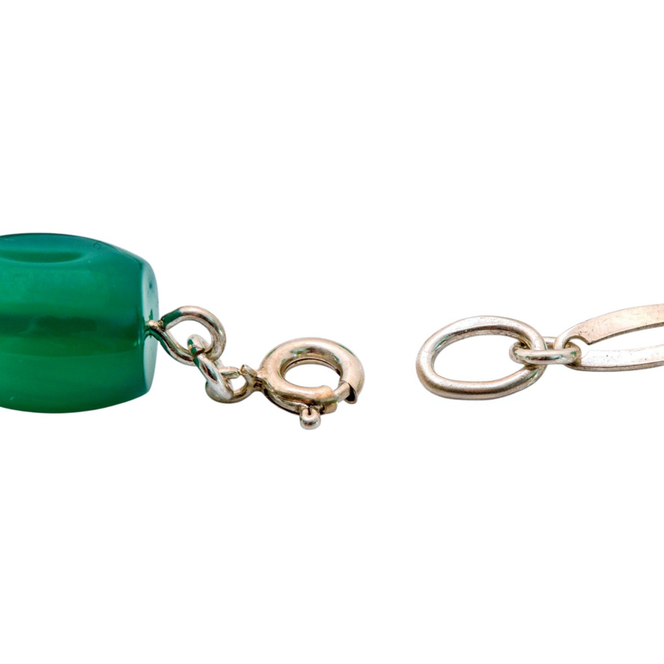 Chrysopras Gliederarmband Silberarmband 835 Silber – Bild 3