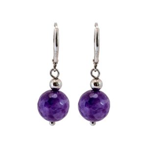 Facettierte Amethyst Ohrringe 925 Sterlingsilber