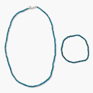 Apatit blau Schmuckset facettiert