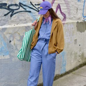 Jumpsuit aus Leinen, Farbe midblue 2025