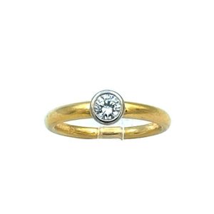 Diamant Solitär Ring mit 0.3 ct Brillant (Natürlich) in 18K Gold