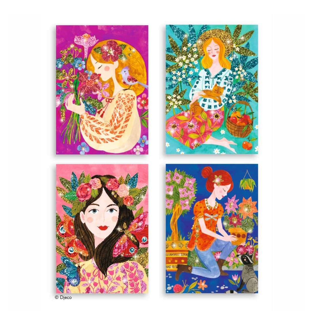 Djeco Kunst nach Zahlen Glitzer-Sandbild Blumenduft – Bild 3