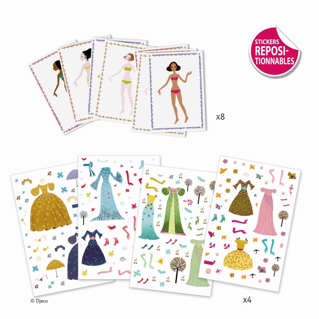 Djeco Stickerpuppen: Papier Anziehpuppen „Seasons“ – Bild 2