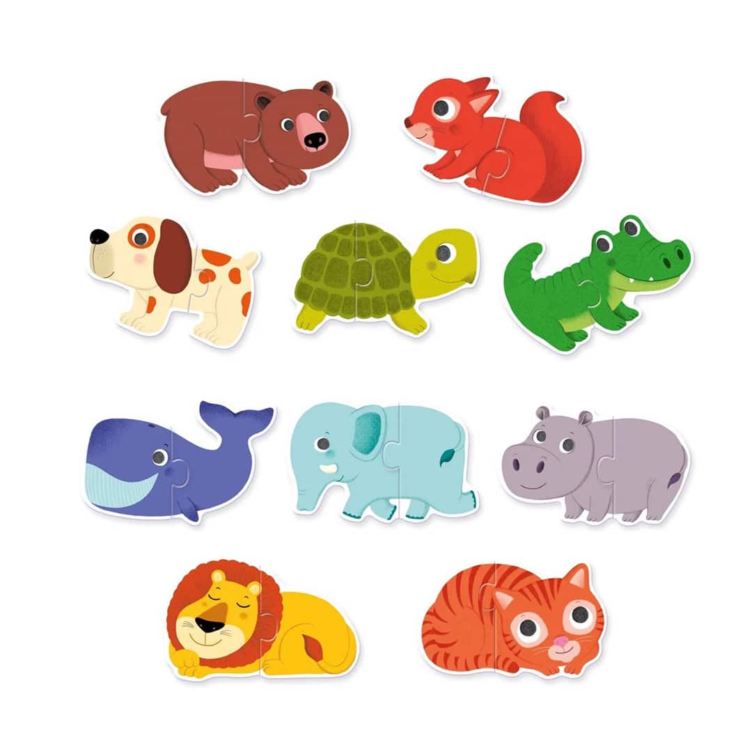 Djeco Puzzle Duo Tiere 10×2 Teile – Bild 2