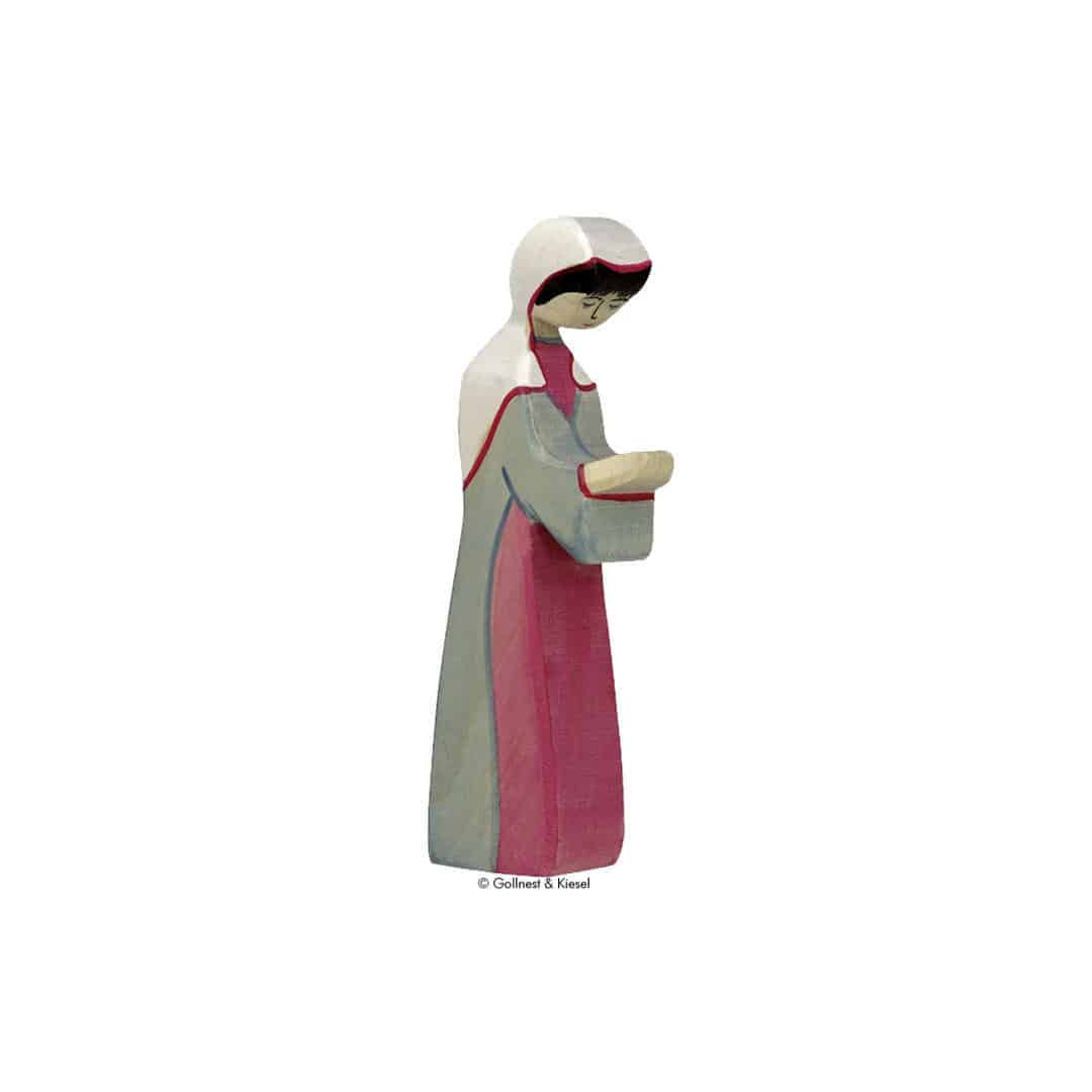 Holztiger Holzfigur Maria 2 für die Weihnachtskrippe